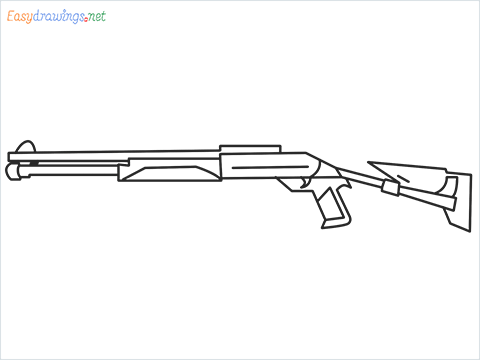 How to draw M1014 Gun step by step for beginners