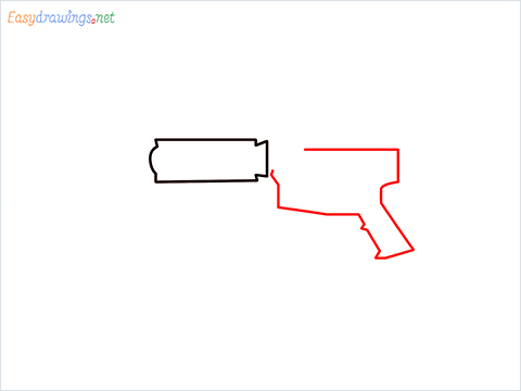 How to draw M4A1 Gun step (2)