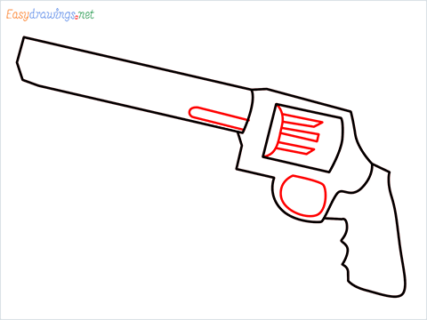 How to draw M500 Gun step (5)
