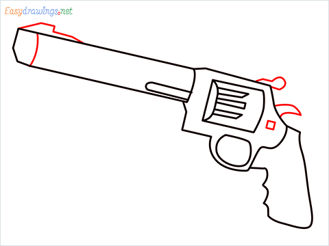 How to draw M500 Gun step (6)