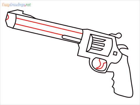 How to draw M500 Gun step (7)