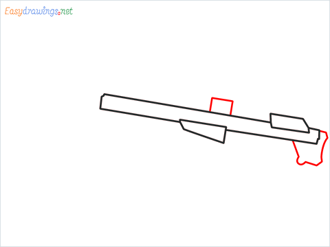 How to draw M82B Gun step (3)