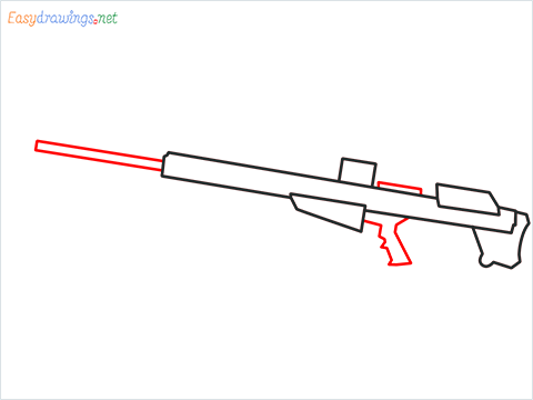 How to draw M82B Gun step (4)
