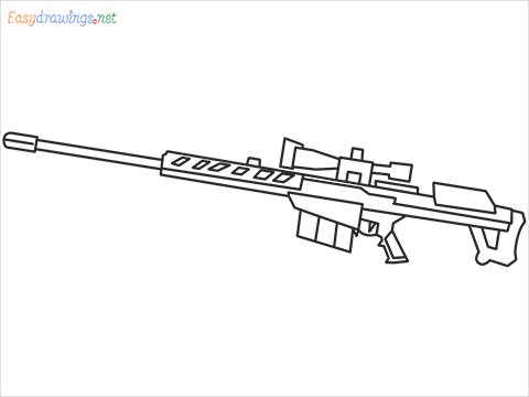 How to draw M82B Gun step by step for beginners