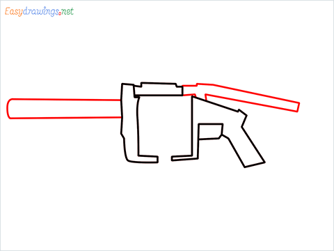 How to draw MGL140 Gun step (4)