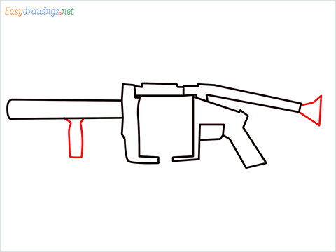 How to draw MGL140 Gun step (5)