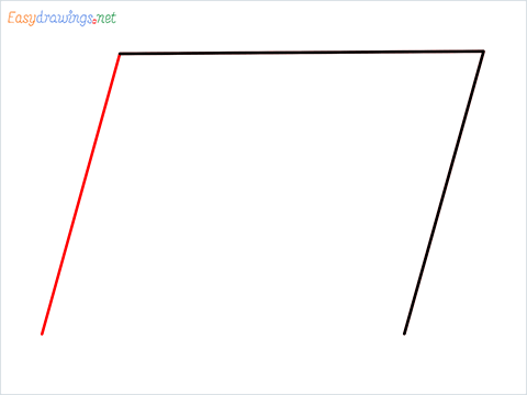How to draw Parallelogram shape step (3)