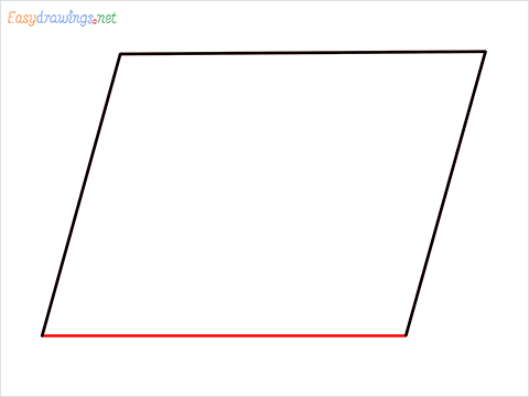 How to draw Parallelogram shape step (4)