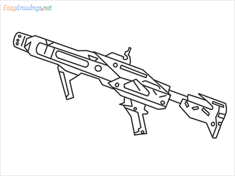 How to draw RGS50 Gun step by step for beginners