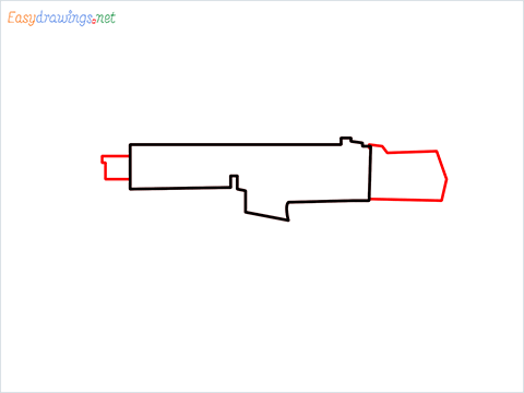 How to draw SCAR-H Gun step (2)
