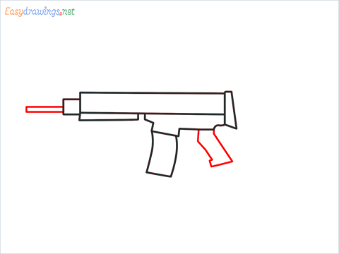 How to draw SCAR l Gun step (4)