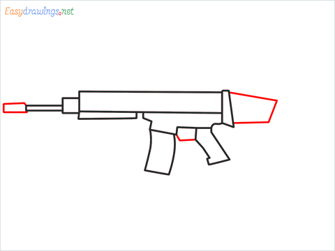 How to draw SCAR l Gun step (5)