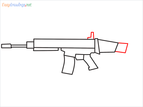 How to draw SCAR l Gun step (6)
