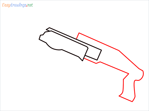 How to draw SPAS12 Gun step (3)