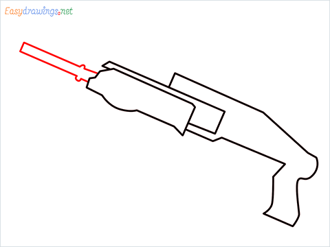 How to draw SPAS12 Gun step (4)