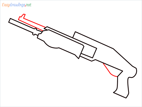 How to draw SPAS12 Gun step (5)
