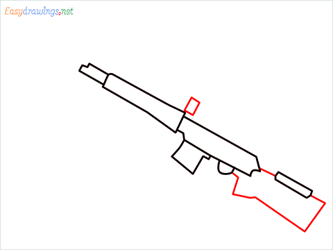 How to draw SVD Gun step (4)