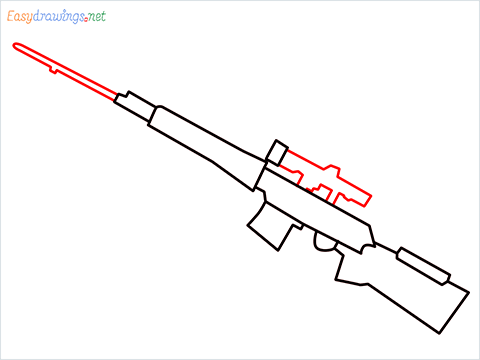 How to draw SVD Gun step (5)