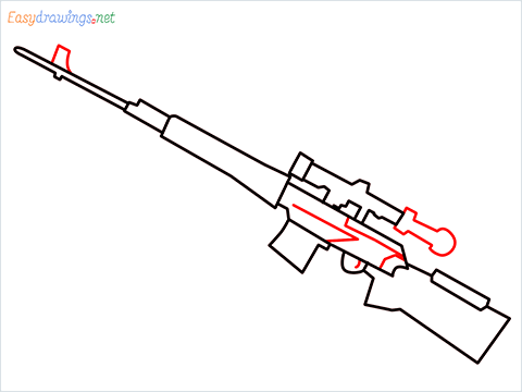 How to draw SVD Gun step (6)