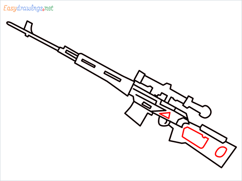 How to draw SVD Gun step (8)
