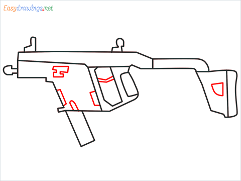 How to draw VECTOR Gun step (7)