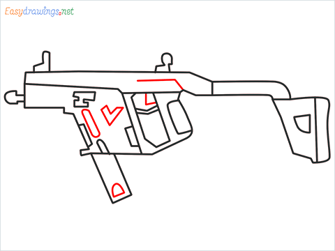 How to draw VECTOR Gun step (8)