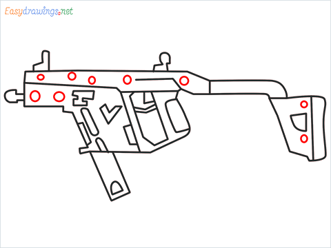 How to draw VECTOR Gun step (9)