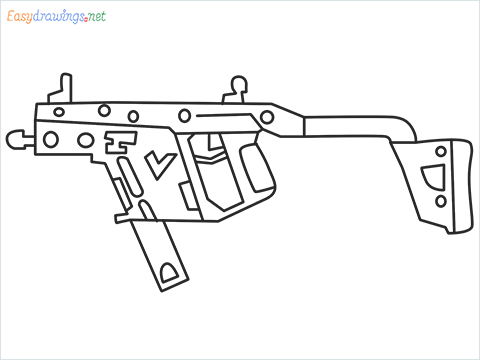 How to draw VECTOR Gun step by step for beginners