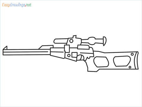 How to draw VSS sniper step by step for beginners