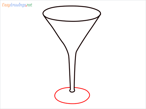 How to draw a Cocktail glass step (4)