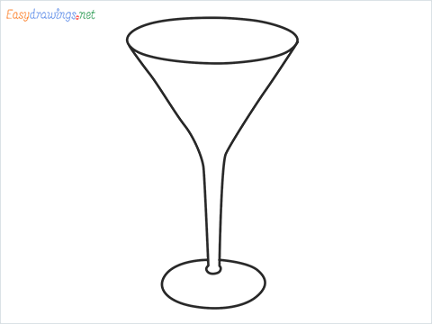 How to draw a Cocktail glass step by step for beginners