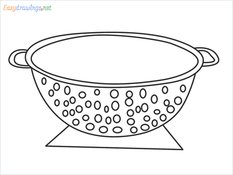 How to draw a Colander step by step for beginners