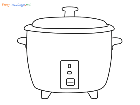 How to draw a Crockpot step by step for beginners