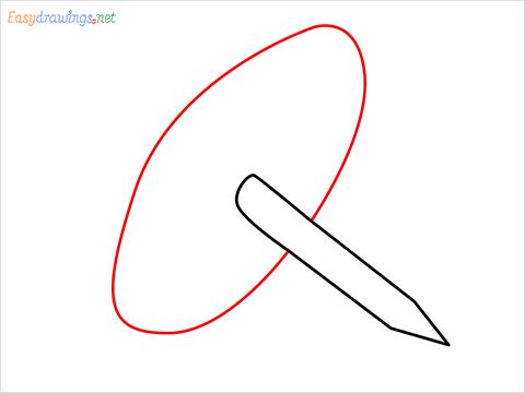 How to draw a Drawing pin step (4)