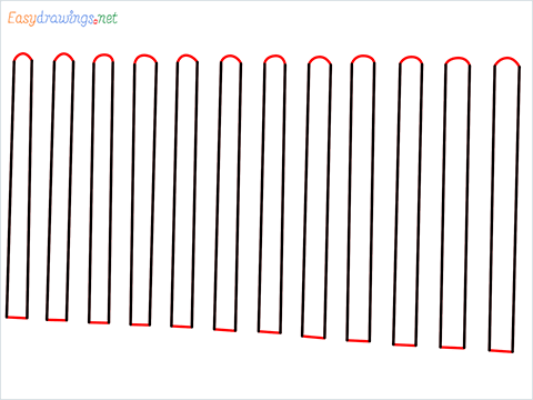 How to draw a Fence step (3)