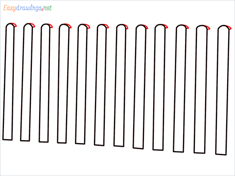How to draw a Fence step (4)