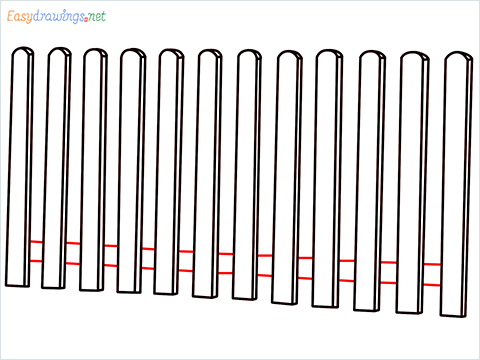 How to draw a Fence step (6)