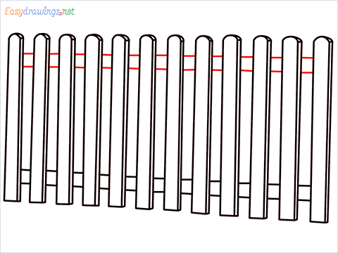 How to draw a Fence step (7)