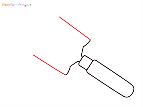 How to draw a Garden trowel step (4)