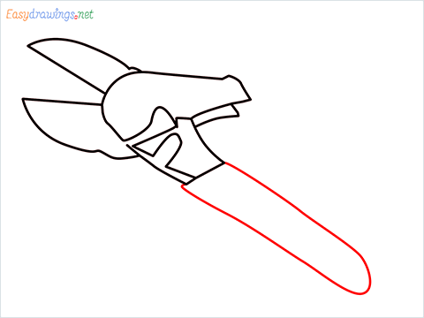 How to draw a Pruners pruning shears step (6)