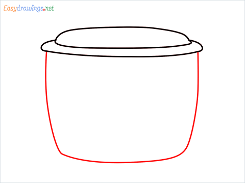 How to draw a Rice cooker step (3)