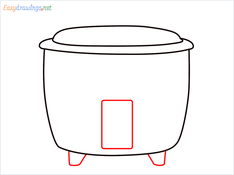 How to draw a Rice cooker step (4)
