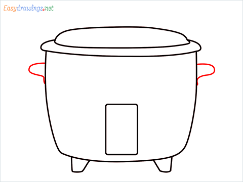 How to draw a Rice cooker step (5)