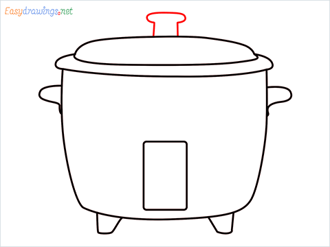 How to draw a Rice cooker step (6)