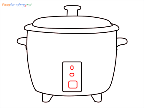 How to draw a Rice cooker step (7)