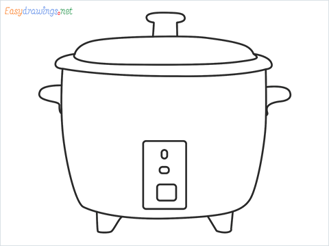 How to draw a Rice cooker step by step for beginners