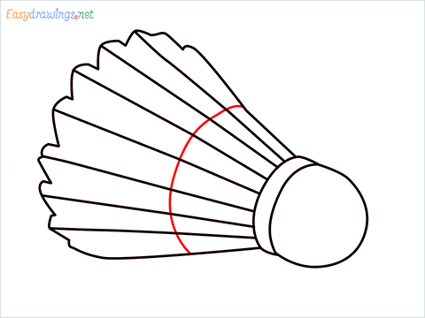 How to draw a Shuttlecock step (5)