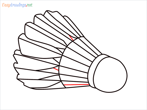 How to draw a Shuttlecock step (8)