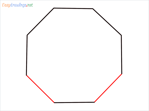 How to draw an Octagon shape step (4)