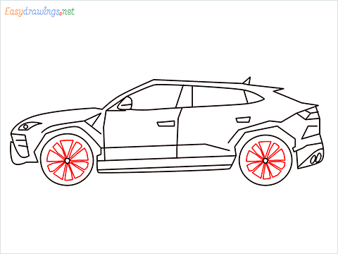How to draw Lamborghini Urus step (10)